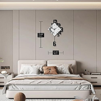 Decorative Wall Clock for Living Room Large Modern Clocks Silent - size: 12*20 inch