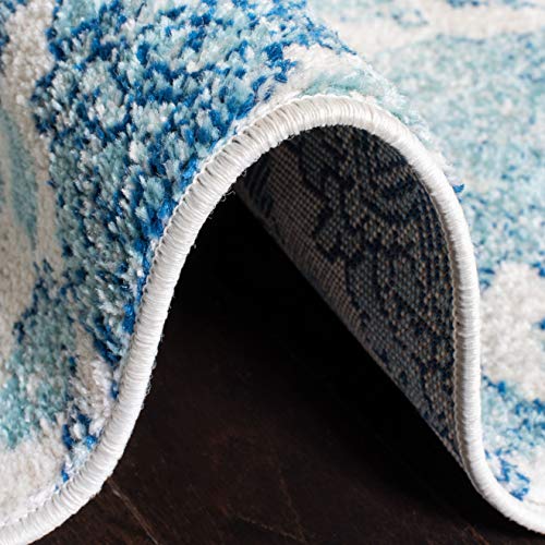 SAFAVIEH Madison Collection Runner Rug - 2'3" x 10', Cream & Turquoise, Boho Chic Glam Paisley Design, Non-Shedding & Easy Care, Ideal for High Traffic Areas in Living Room, Bedroom (MAD600E) - color: Cream/Turquoise, size: 2'3" x 10' (Runner)