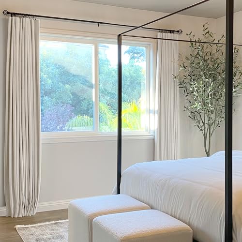 INOVADAY 100% Black Out Curtain 108 Inch Long Blackout Curtains for Bedroom - color: Beige, size: 50"W x 108"L (Pack of 2)