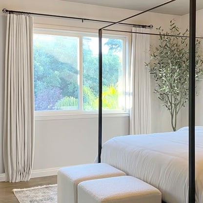INOVADAY 100% Black Out Curtain 63 Inch Long Blackout Curtains for Bedroom - color: Beige, size: 50"W x 63"L (Pack of 2)