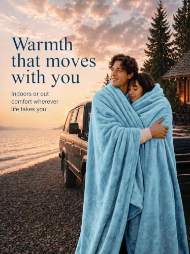 Utopia Bedding Soft Fleece Bed Blanket Throw Size Washed Blue (50x60 Inch) - color: Washed Blue, size: Throw (50x60 Inch)