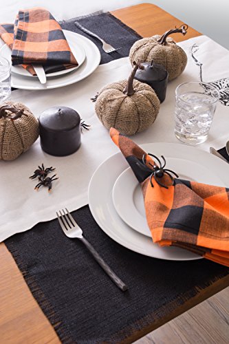 DII Jute Burlap Collection Kitchen Tabletop, Placemat Set, 13x19, Solid Black, 6 Count - color: Solid Black, size: Placemat Set, 13x19"