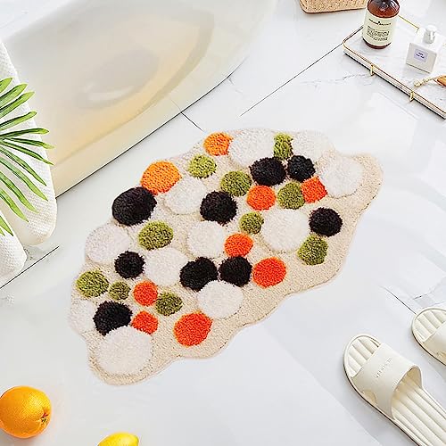 UKELER 3D Moss Bath Rug Decor for Bathroom Soft Shaggy Non Slip Bath Rugs Shower Bathtub Mat Decorative Floor Mats for Home 31.5''x19.7'' - color: Colorful Moss