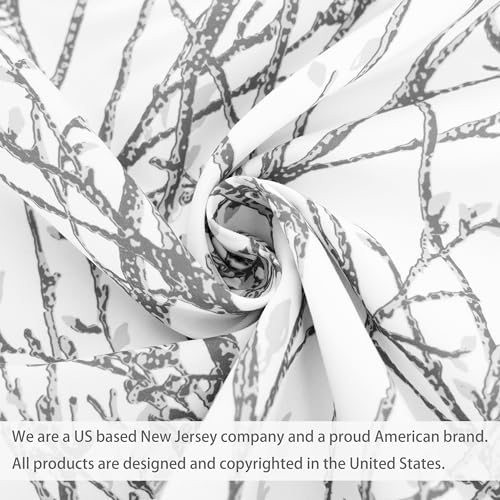 DriftAway Tree Branch Lined Valance Double Layer Blackout Thermal Insulated Abstract Ink Printing Window Curtain Valance Rod Pocket 52 Inch by 24 Inch Plus 2 Inch Header Silver Gray 1 Pack - color: Silver Gray, size: 52"W x 24"L (Pack of 1)