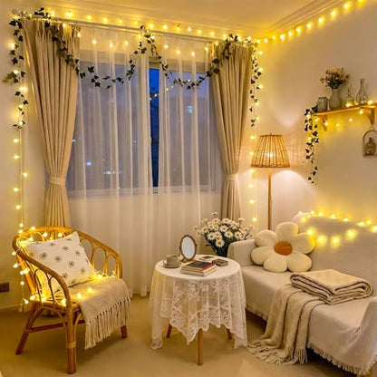 JMEXSUSS 100 LED Globe String Lights Indoor Bedroom, 33ft Classroom Lights (Pack of 2) - color: Warm White, size: 100 LED Plug (Pack of 2)