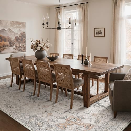 GENIMO 10x14 Washable Area Rugs for Living Room Non Slip, Light Taupe Brown - color: Light Taupe Brown, size: 10' x 14' (Rectangular)