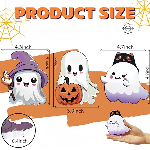 Cute Ghost Halloween Decor Set, Wooden Tiered Tray Decor Table Sign Set of 3, Halloween Decor, Kitchen Room Decor, Holiday Gift - style: Cute