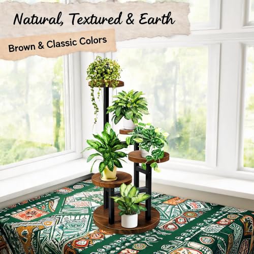 GEEBOBO 4 Tier Plant Stand Indoor - color: 4 Tier-Brown