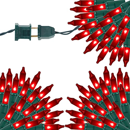 LJLNION 3 Sets Valentines Lights, 150 Count 33 FT Each Mini String Lights, Green Wire Fairy Light, 120V UL Certified Connectable Christmas Tree Light for Holiday Winter Patio Party Outdoor Decor, Red - color: Red, size: 3 Pack