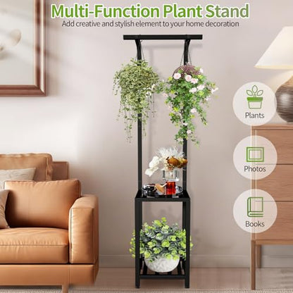 Plant Stand Indoor Outdoor, Heavy Duty Pedestal Stands 12''Lx12''Wx65''H - size: 3-tier