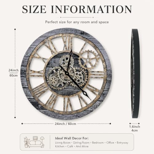 The B-Style Large Wall Clock 24 inch Carbon Gray - color: Carbon Gray, size: 24 inch (60 cm)