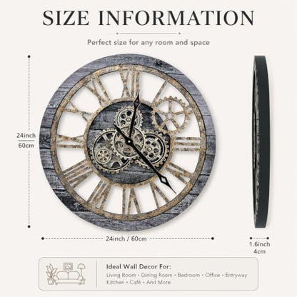 The B-Style Large Wall Clock 24 inch Carbon Gray - color: Carbon Gray, size: 24 inch (60 cm)