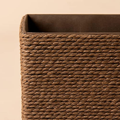 LA JOLIE MUSE Bathroom Basket Organizers, Paper Rope Storage, Brown 4 Pack - color: Brown