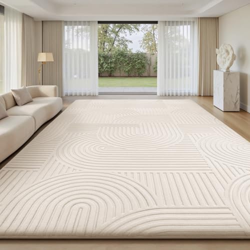 Sour Lemon Area Rugs 9x12 Living Room Bedroom, White Rug Large Carpet - color: Milky White, size: 9' x 12' (Rectangular)