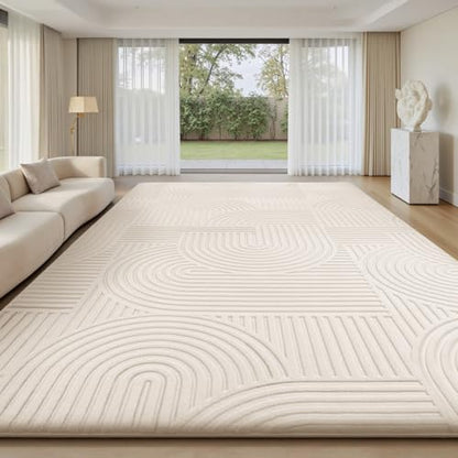 Sour Lemon Area Rugs 9x12 Living Room Bedroom, White Rug Large Carpet - color: Milky White, size: 9' x 12' (Rectangular)