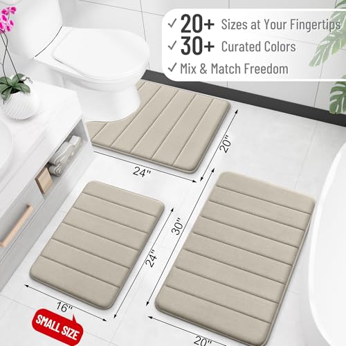 OLANLY Memory Foam Long Bathroom Rugs Runner 44x24, Super Soft Absorbent - color: Warm Taupe, size: 44" X 24"