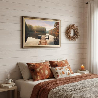 Inpraradiso Lake Canvas Framed Wall Art, Large Nature Artwork, 45x30 Inch - color: Nature 02, size: 45"L x 30"W