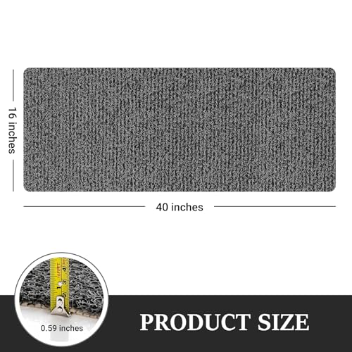 LuxStep Shower Mat Bathtub Mat,Non-Slip Bath Mat with Drain, Quick Drying - color: Black, size: 40" x 16" (Rectangular)