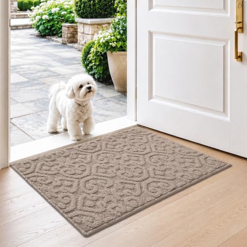 DEXI Front Door Mat Indoor Entrance, 24x36 Entryway Doormat, Beige - color: Beige, size: 24" X 36" (Rectangular)