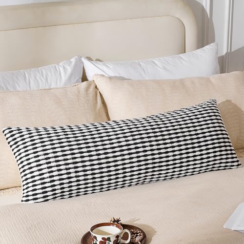 AmHoo Boho Chenille Pillow Cover,14 x 36-Inch Black - color: Black, size: 36" x 14" (Pack of 1)
