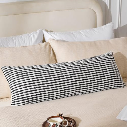 AmHoo Boho Chenille Pillow Cover,14 x 36-Inch Black - color: Black, size: 36" x 14" (Pack of 1)