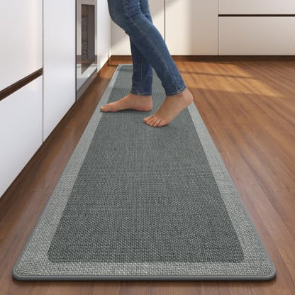 Kitchen Rugs Non Slip Rubber Backing Kitchen Mat 17"x71" Grey - color: Grey, size: 17"x71"