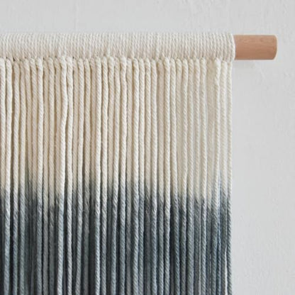 Macrame Wall Hanging Grey Dip Dye Boho Fiber Art for Bedroom 27"W x 19"L - color: Grey, size: 27"W*19"L