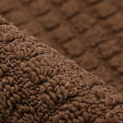 COSY HOMEER 27x18 Half Round Kitchen Rug,Non Slip Washable Mat,Brown 1PC - color: Brown, size: 1'6" x 2'3" (Semicircular)