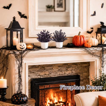 Der Rose 4 Pack Purple Artificial Plants in Pots, Halloween Fall Decor - color: Purple