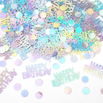 MARFOREVER Iridescent Happy Birthday Confetti Birthday Party Decorations - style: Birthday