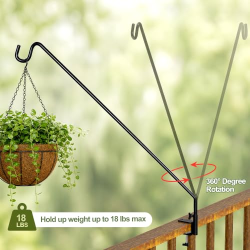 MIXXIDEA Heavy Duty Extensible Deck Hook - Adjustable for Hanging Bird Feeders, Plants, Wind Chimes, Lanterns - size: 43in Long Deck Hook-1 Pack