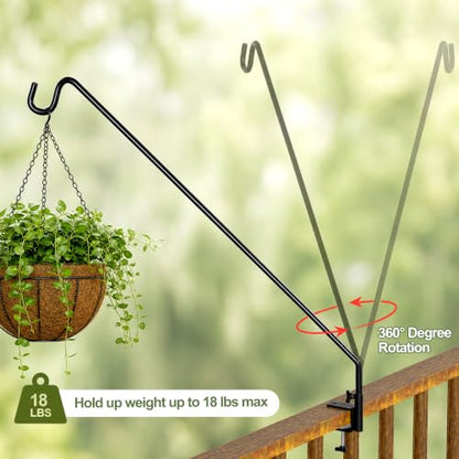MIXXIDEA Heavy Duty Extensible Deck Hook - Adjustable for Hanging Bird Feeders, Plants, Wind Chimes, Lanterns - size: 43in Long Deck Hook-1 Pack