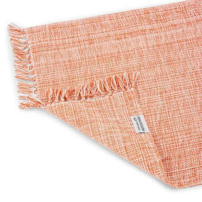 Cotton Placemats Set of 6-13x19 Inch, Woven Chambray Place Mats, Durable & Elegant for Dining Table, Wedding, Restaurant, Oeko-TEX Certified - Burnt Orange - color: Burnt Orange - Chambrey