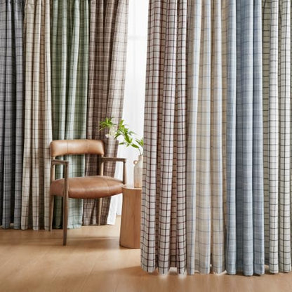 Madison Park Plaid Curtain Thermal Insulated, 1 Panel, 50x84 Denim Blue - color: Rod Pocket & Back Tab, Denim Blue, size: 50"W x 84"L (Pack of 1)