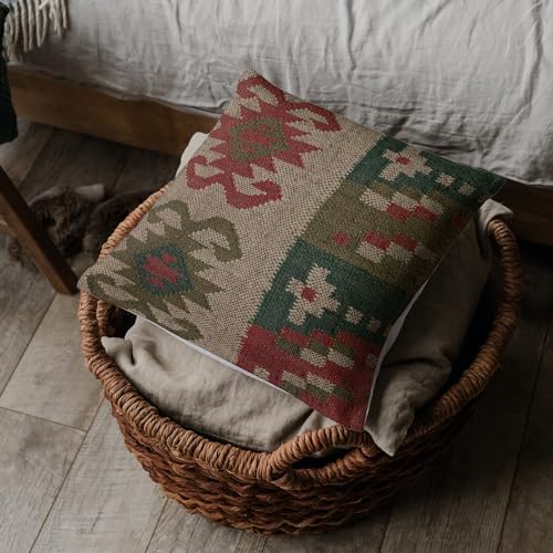 Trade Star Jute Wool Handmade Kilim Cushion Cover 18x18 Inches - color: Pattern 5