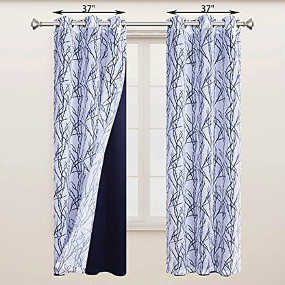 BONZER 침실 거실용 패널 4개 세트 믹스 앤 매치 커튼 - color: 인디고., size: 37"W x 63"L (Pack of 4)