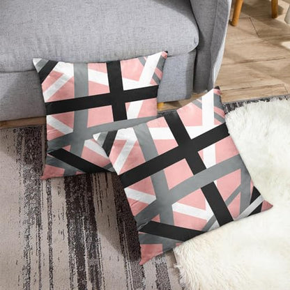Emvency Throw Pillow Covers Set of 2, 18 x 18 Inch, Striped Retro Pink - color: Pink, size: 18" x 18" (Pack of 2)