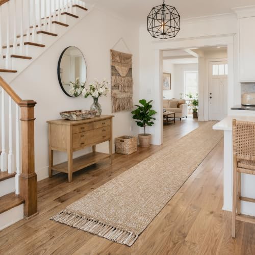 Collive Long Entry Hall Runner Rug, 2.6x14 ft Kitchen Carpet - color: Tan/Cream, size: 2.6' x 14' (Rectangular)