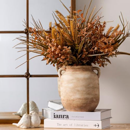 Vanselia Ceramic Flower Vase Home Table Decor Living Room Farmhouse 7.6 in - color: 7.6" Rust