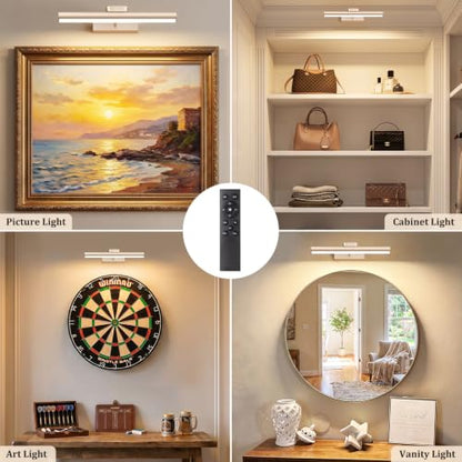 Picture Light for Wall, 4000mAh, 13.8 Inch, 2 Pack, Mocha Gold - color: Mocha Gold