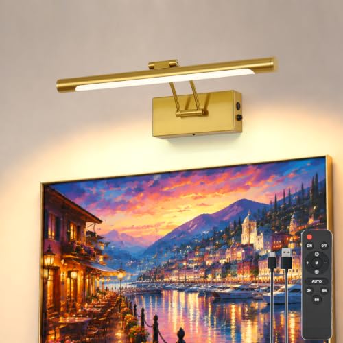 Battery Operated Picture Light for Wall,Gold 15.7-Inch - color: Gold, size: 15.7 Inch