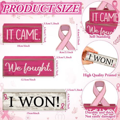 Lineshading 4 Pcs Breast Cancer Awareness Decor Pink Ribbon Table Decor - style: Breast Cancer