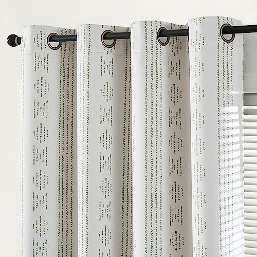 jinchan Boho Blackout Curtains 54 Inch Length for Bedroom - color: Boho | Sage Green on Beige, size: 52"W x 54"L (Pack of 2)