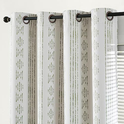 jinchan Boho Blackout Curtains 54 Inch Length for Bedroom - color: Boho | Sage Green on Beige, size: 52"W x 54"L (Pack of 2)