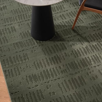 Revival Rugs Shell 11'x14' Area Rugs - Washable, Medium Pile, Green - color: Green, size: 10'6" x 14'3" (Rectangular)