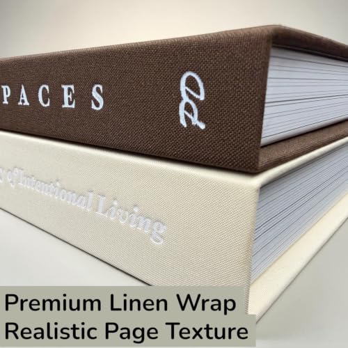 Linen Faux Decorative Books Hidden Storage Set of 2 for Coffee Table Shelf