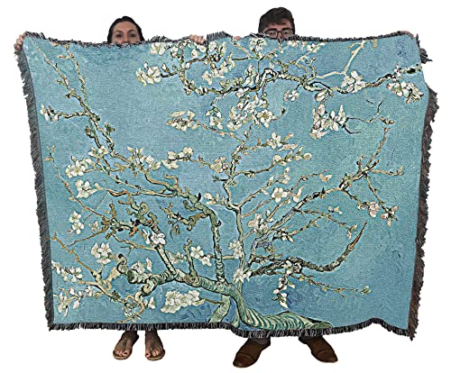 Pure Country Weavers Almond Blossoms Blanket - Fine Art Gift Tapestry Throw Woven from Cotton - Made in the USA (72x54) - size: 72" x 54"