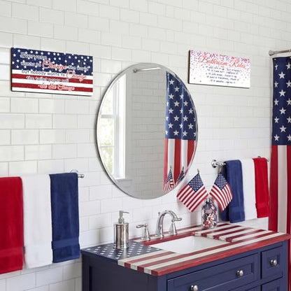 Jetec 2 Pcs Funny Bathroom Signs Wall Decor Farmhouse,Independence Day - style: Independence Day