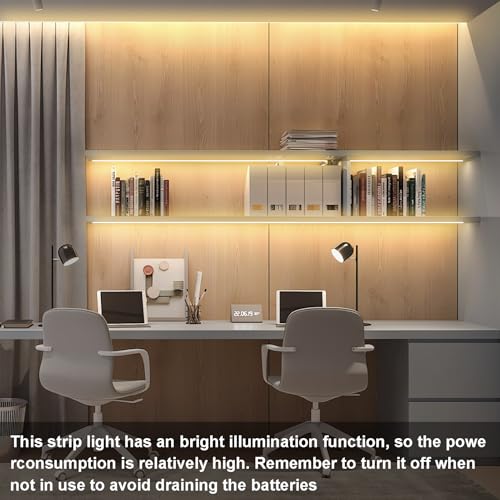 2 Pack 9.8Ft Battery Powered LED Strip Lights for Kitchen (Warm White) - color: Warm White