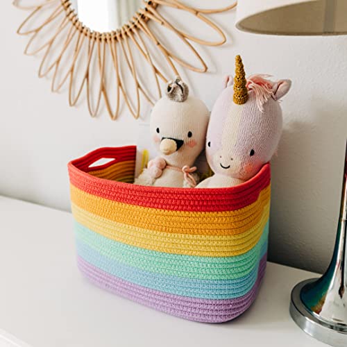 OrganiHaus Rainbow Baskets for Shelves, Set of 3, 15x9x10 - color: Rainbow
